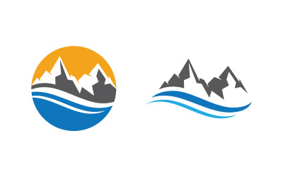 Mountain Hill icon Logo illustration design Template v.17