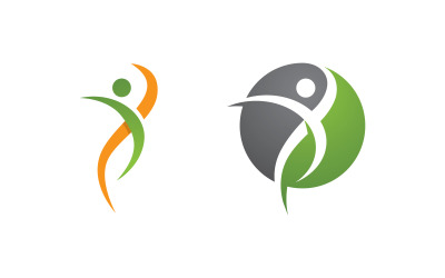Sağlıklı yaşam İnsan formda spor logo işareti illüstrasyonu v.100