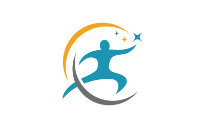 Sağlıklı yaşam İnsan formda spor logo işareti illüstrasyonu v.84