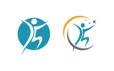 Sağlıklı yaşam İnsan formda spor logo işareti illüstrasyonu v.85
