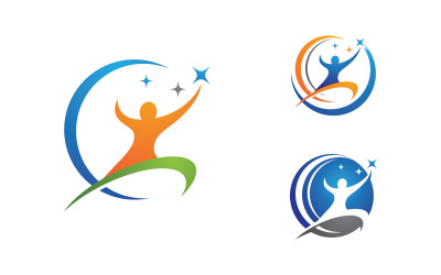 Sağlıklı yaşam İnsan formda spor logo işareti illüstrasyonu v.86