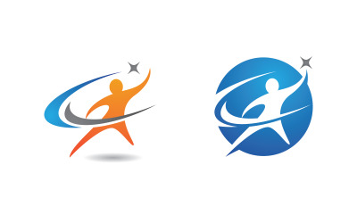 Sağlıklı yaşam İnsan formda spor logo işareti illüstrasyonu v.87