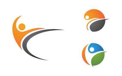 Sağlıklı yaşam İnsan formda spor logo işareti illüstrasyonu v.98