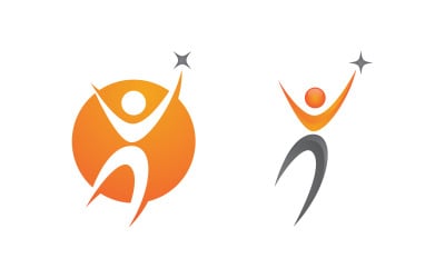 Healthy life Human fit sport logo sign illustration v.111