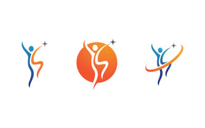 Healthy life Human fit sport logo sign illustration v.114
