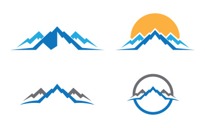 Ikona góry i wzgórza Logo ilustracja projekt Szablon v.13