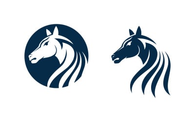 Ilustração de design de logotipo de cavalo forte modelo v.5