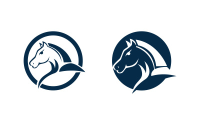 Ilustración del diseño del icono del logotipo de un caballo fuerte (Plantilla v.4)