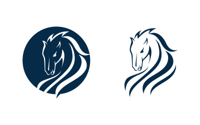 Koń silny Logo ikona projekt ilustracja Szablon v.2