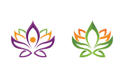 Kwiat lotosu Logo Salonu Urody Kosmetyczna pielęgnacja skóry ikona wektorowa projekt v.103