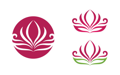 Kwiat lotosu Logo Salonu Urody Kosmetyczna pielęgnacja skóry ikona wektorowa projekt v.108