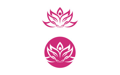Kwiat lotosu Logo Salonu Urody Kosmetyczna pielęgnacja skóry ikona wektorowa projekt v.110