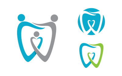Modello di progettazione vettoriale dell&amp;#39;icona del logo per l&amp;#39;assistenza medica odontoiatrica v.75