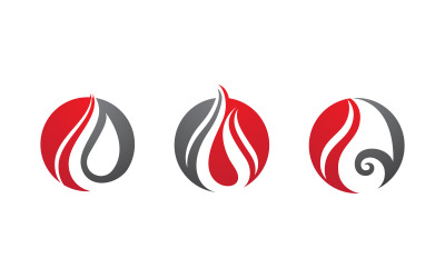 Plantilla de diseño vectorial de ilustración de icono de logotipo de llamas vv.64