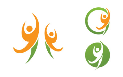Sağlıklı yaşam İnsan formda spor logo işareti illüstrasyonu v.102