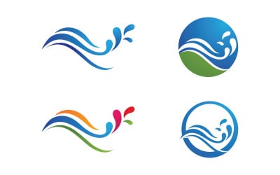 Water wave liquid vector Logo illustration design V1.152