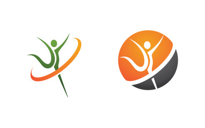 Zdrowe życie Ludzkie logo sportowe ilustracja v.109