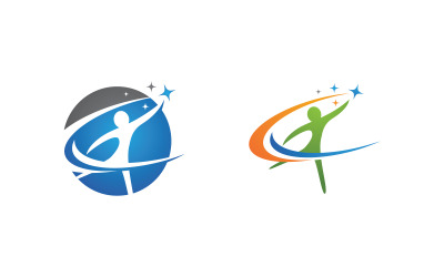 Zdrowe życie Ludzkie logo sportowe ilustracja v.113