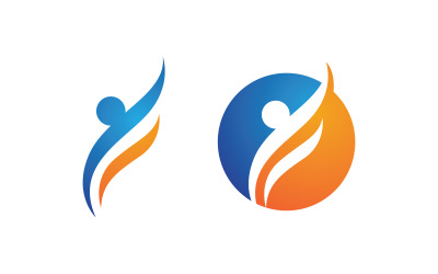 Zdrowe życie Ludzkie logo sportowe ilustracja v.120