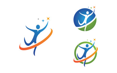 Zdrowe życie Ludzkie logo sportowe ilustracja v.121