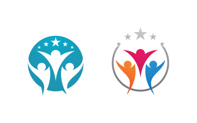 İnsan bakımı evlat edinme grubu ağı ve sosyal logo tasarımı v.44