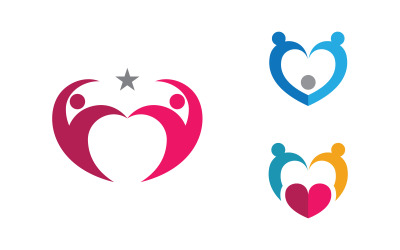 İnsan bakımı evlat edinme grubu ağı ve sosyal logo tasarımı v.46