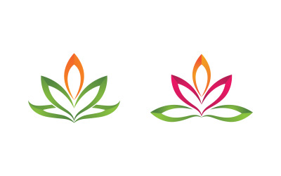 Lotus çiçeği Logo Güzellik Salonu Kozmetik cilt bakımı vektör simgesi tasarımı v.101