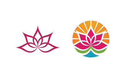 Lotus çiçeği Logo Güzellik Salonu Kozmetik cilt bakımı vektör simgesi tasarımı v.113