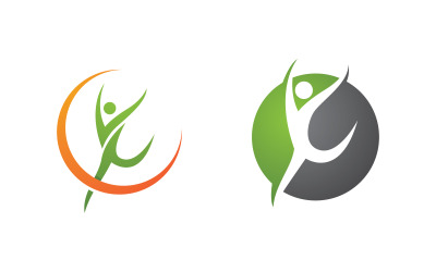 Sağlıklı yaşam İnsan formda spor logo işareti illüstrasyonu v.91