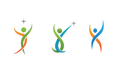 Sağlıklı yaşam İnsan formda spor logo işareti illüstrasyonu v.94