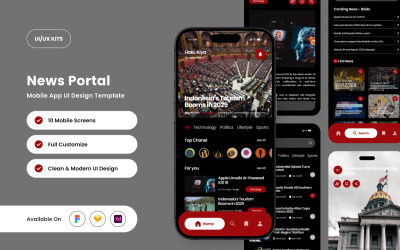 Briefo - Mall för design av nyhetsportalapp