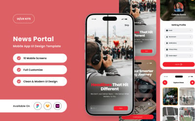 Briefup - Nyhetsportal Mobile App Design Mall