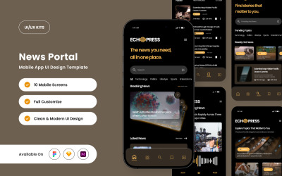 Echopress - Mall för design av nyhetsportalapp