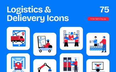 Logistics and Delivery Icon Set