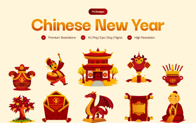 Modern Chinese New Year Illustrations
