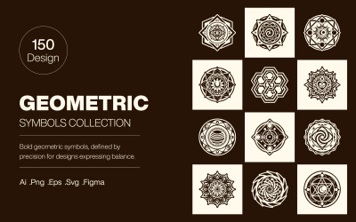 Modern geometrikus szimbólumok művészeti készlet