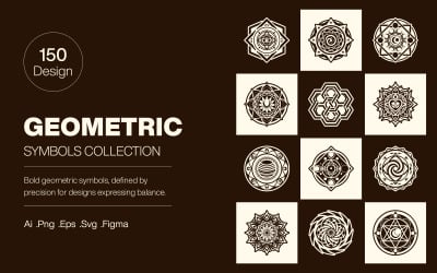 Modern geometrisk symbolkonstuppsättning