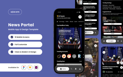 Newstica - Mall för design av nyhetsportalapp
