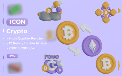 Sada grafických designů pro kryptoměny