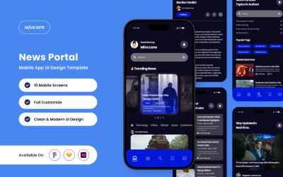 TapTalkNews — шаблон дизайна приложения новостного портала