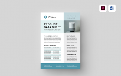 产品数据表 | Microsoft Word 和 Adobe Indesign