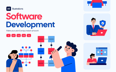 Illustratieset voor softwareontwikkeling