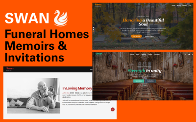 Swan Funeral &amp;amp; Memorial Services Шаблон NextJs Tailwind