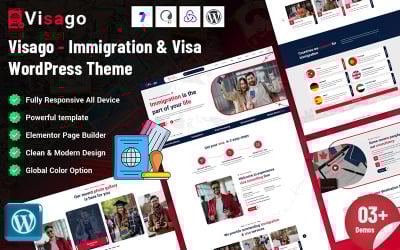 Visago - Immigration &amp;amp; Visa WordPress Theme