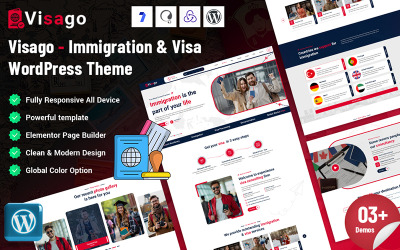 Visago - Thème WordPress pour l&amp;#39;immigration et les visas