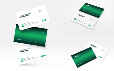 Clean Green Gradient Corporate Business Card