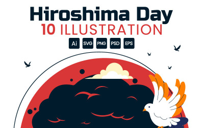 10 Hiroshima Day Illustration