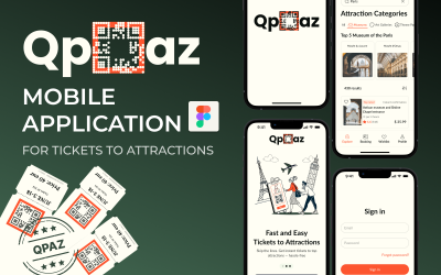 QPAZ – 用于预订世界各地景点门票的移动应用程序 UI 模板