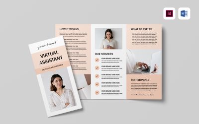 商业三折小册子 | Microsoft Word 和 Adobe Indesign