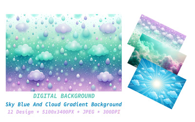 Sky Blue And Cloud Gradient Background